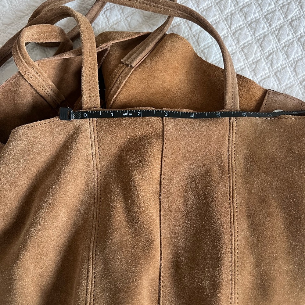 Mango Brown Leather Suede Tote Bag - Picture 6 of 6